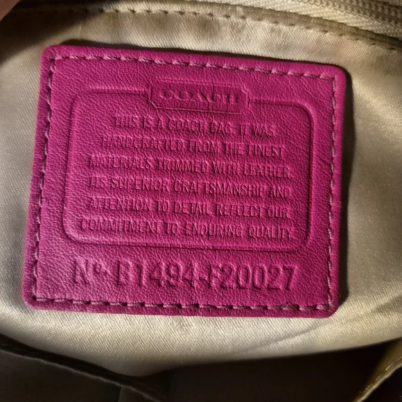 Coach Ashley Op Art Pink and Tan Satchel - Picture 10 of 12